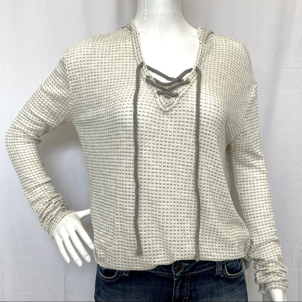 VINTAGE HAVANA LACE UP PULLOVER HOODIE- SIZE LARGE